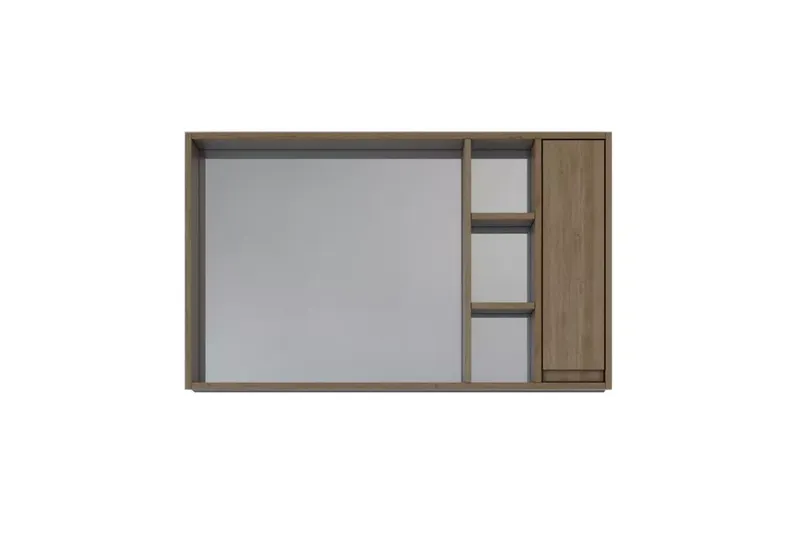 ארונית עץ מלא עם מראה ומידוף