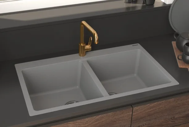 כיור מטבח גרניט כפול דגם OPAL86