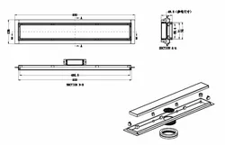 תעלת ניקוז חיבור ישיר דגם DINAMIK זהב מוברש