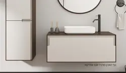 ארון אמבטיה RONDO כולל משטח בוצ’ר/קוריאן לבחירה + כיור מונח מתנה