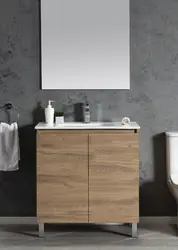 ארון אמבטיה עומד CALLO – עיצוב מודרני עם דלתות טריקה שקטה ומשטח חרס אינטגרלי