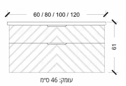 ארון אמבטיה OR פורניר עץ אלון טבעי + כיור מונח מתנה