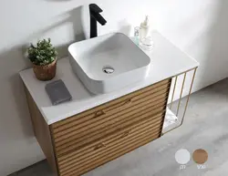 ארון אמבטיה תלוי JOYCE כולל משטח חרס אינטגרלי במגוון גדלים וצבעים לבחירה