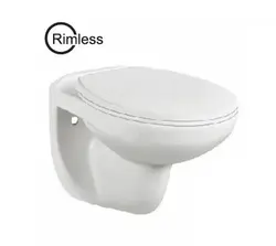 אסלה תלויה רימלס NEW NEVADA לבן מבריק עם מושב פנאומטי