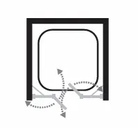 מקלחון חזית 2 קבועים+ 2 דלתות BROWN