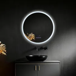 ORA מראה חכמה קוטר 60 ס"מ תאורת LED ב־3 צבעים שעון דיגיטלי, מד טמפרטורה וזוג רמקולים מובנים