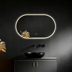 מראה אובאלית דגם MIRO 100×60 ס״מ תאורת LED ־3 צבעים מפשיר אדים