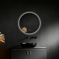 מראה דגם LUNA תאורת LED ב־3 צבעים מנגנון מפזר אדים