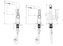 LORAT ברז מטבח נשלף 2 מצבים+ הגבהה מובנת