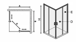 מקלחון הזזה פינתי BLACK SPIRIT