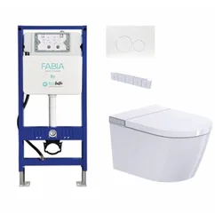 אסלה חכמה דגם SPLASH סט שלם אסלה, לחצן, ומיכל הדחה סמוי